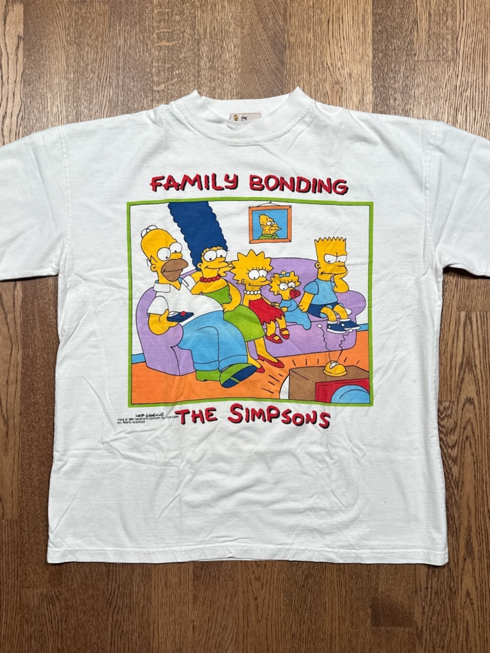 Vintage 90s The Simpsons Family Bonding TV Show Cartoon T Shirt Mens Large